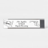 Porte-nom Pour Bureau Custom Maryland State US Home Line Art (Devant)