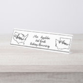 Porte-nom Pour Bureau Custom Washington State US Home Line Art (Devant)
