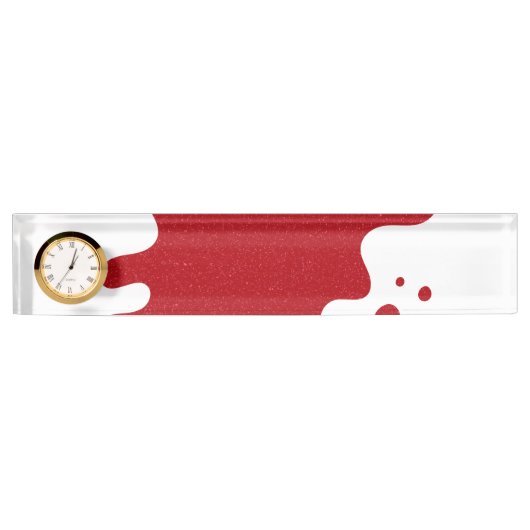 Porte-nom Pour Bureau Customizable Desk Clock Nameplate – Red Noise (Devant)
