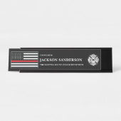 Porte-nom Pour Bureau Customizable Firefighter Fire Department Logo (Devant)
