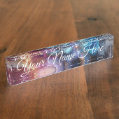 Porte-nom Pour Bureau Customizable Galaxy Design (Taille)