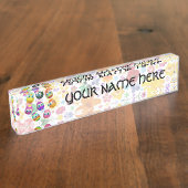 Porte-nom Pour Bureau Cute and Funny Easter Eggs Cartoon (Taille)