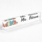 Porte-nom Pour Bureau Cute Book Stack Professeur Personnalisé