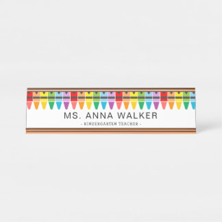 Porte-nom Pour Bureau Cute Colorée Arc-en-ciel Crayons jardin d'enfants