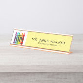 Porte-nom Pour Bureau Cute Colorful Crayons Maternelle (Devant)
