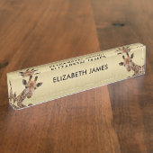 Porte-nom Pour Bureau Cute Giraffe Animal Nom personnalisé (Taille)