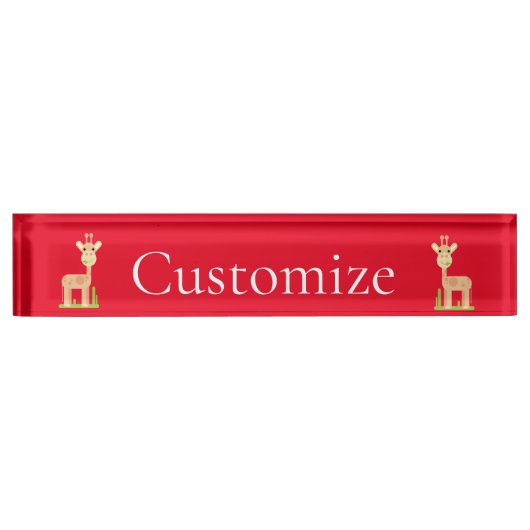 Porte-nom Pour Bureau Cute Giraffe Munching Thunder_Cove (Devant)