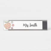 Porte-nom Pour Bureau Cute Groowy Pomme & Fleurs Enseignant (Devant)