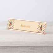 Porte-nom Pour Bureau Cute Halloween Rat et Citrouille Custom (Devant)