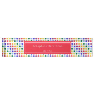 Porte-nom Pour Bureau Cute Kids Rainbow Pois personnalisés