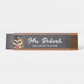 Porte-nom Pour Bureau Cute OWL dans les lunettes Tuteur enseignant table (Devant)
