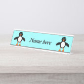 Porte-nom Pour Bureau Cute Penguin Personnalisé (Devant)