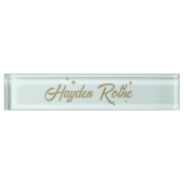 Porte-nom Pour Bureau Cute Retro Pastel Blue Enseignant (Devant)