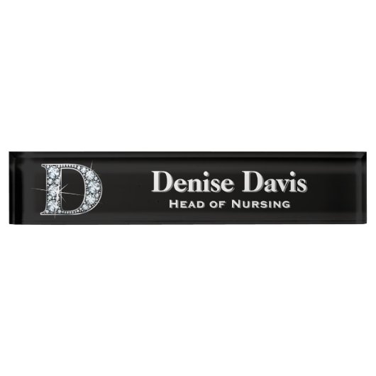 Porte-nom Pour Bureau D Faux Diamond Desk (Devant)