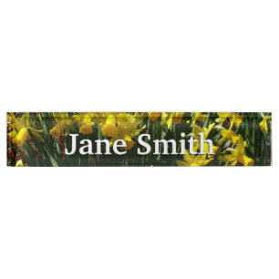 Porte-nom Pour Bureau Daffodiles Jaunes I Fleurs De Printemps Cheveux