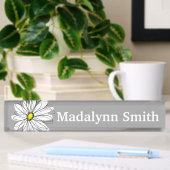 Porte-nom Pour Bureau Daisy tendance avec gris et jaune
