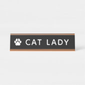 Porte-nom Pour Bureau Dame aux chats (Devant)
