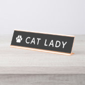 Porte-nom Pour Bureau Dame aux chats (Devant)