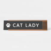 Porte-nom Pour Bureau Dame aux chats (Devant)