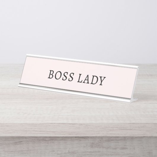 Porte-nom Pour Bureau Dame Boss Rose (Devant)
