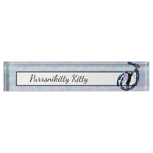 Porte-nom Pour Bureau Dandelion de chat cosmique (Devant)