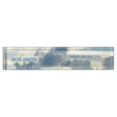PORTE-NOM POUR BUREAU "DANS LES NUAGES" BUREAU ACRYLIQUE PERSONNALISABLE (Devant)