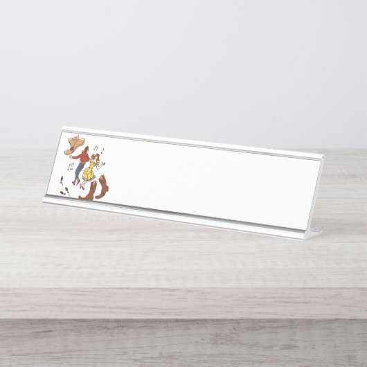 Porte-nom Pour Bureau Danse carrée (Devant)