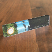 Porte-nom Pour Bureau Dauphin dans une grotte cachée (Taille)