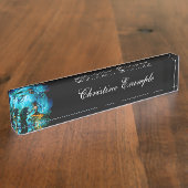 Porte-nom Pour Bureau Dauphin drôle jouant avec la sirène mignonne (Taille)