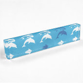 Porte-nom Pour Bureau Dauphins bleus
