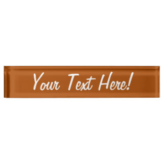 Porte-nom Pour Bureau Décor de couleur marron sienna prêt à customiser