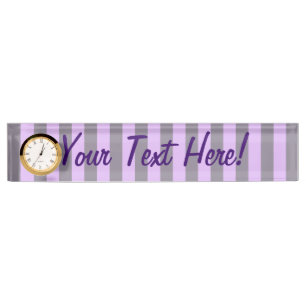 Porte-nom Pour Bureau Décor en rayures de raisin mauve