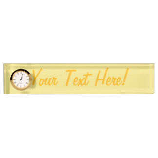 Porte-nom Pour Bureau Décor jaune pastel doux prêt à customiser