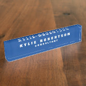 Porte-nom Pour Bureau Deep Blue Legible Professional tendance moderne (Taille)