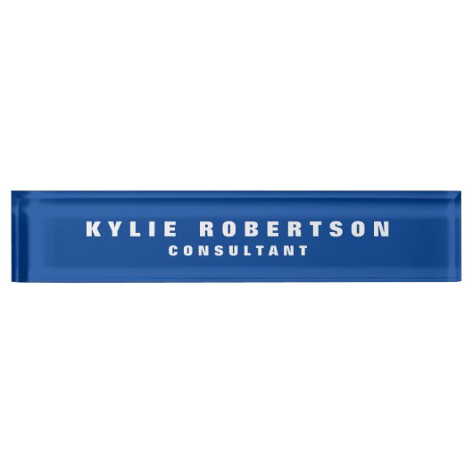 Porte-nom Pour Bureau Deep Blue Legible Professional tendance moderne (Devant)
