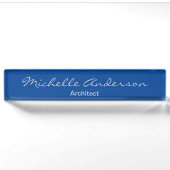 Porte-nom Pour Bureau Deep Blue Script Architect Professional (Devant)