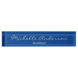 Porte-nom Pour Bureau Deep Blue Script Architect Professional