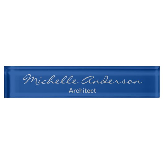 Porte-nom Pour Bureau Deep Blue Script Architect Professional (Devant)