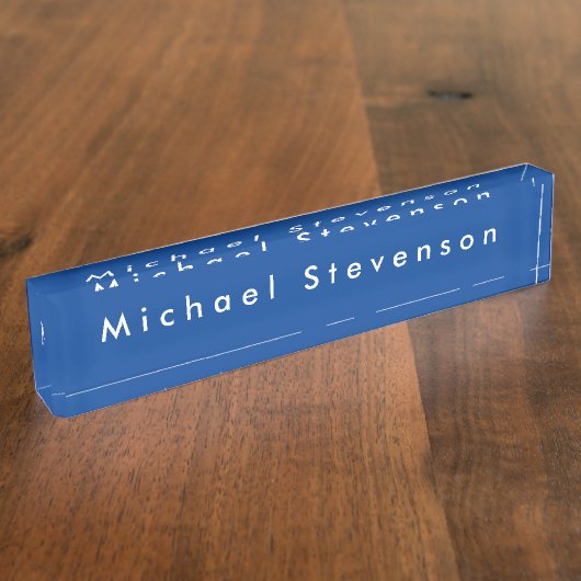 Porte-nom Pour Bureau Deep Blue Trendy Modern Professional (Taille)