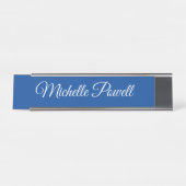 Porte-nom Pour Bureau Deep Blue Trendy Script Modern Professional (Devant)