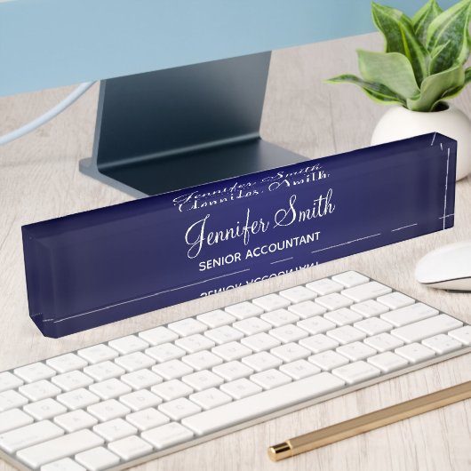 Porte-nom Pour Bureau Dégradé Bleu Marine