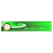 Porte-nom Pour Bureau Dégradé en spirale vert blanc (Devant)