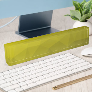 Porte-nom Pour Bureau Dégradé ombré jaune foncé à motif de maille géomét