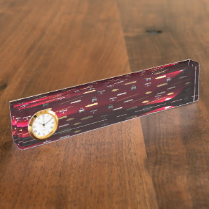 Porte-nom Pour Bureau Délices Alimentaires Lumières de Cranberry