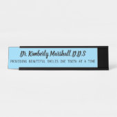 Porte-nom Pour Bureau Dentist Beautiful Teeth Small Blue (Devant)