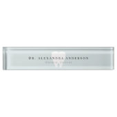 Porte-nom Pour Bureau Dentist White Teeth Light Blue (Devant)