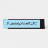Porte-nom Pour Bureau Dentiste Script Bleu (Devant)