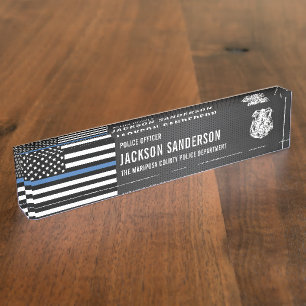 Porte-nom Pour Bureau Département d'officier de police personnalisé Thin