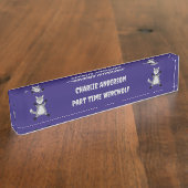 Porte-nom Pour Bureau Déplaisant mignon Wolf Halloween personnalisé (Taille)