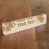 Porte-nom Pour Bureau Design d'art tribal des éléphants (Taille)